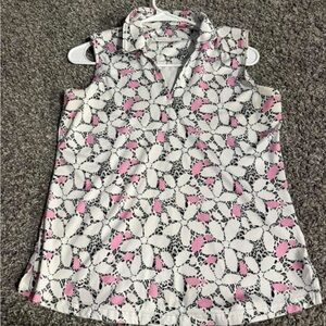 Pebble Beach Golf Pink and White Patterned Tank Top